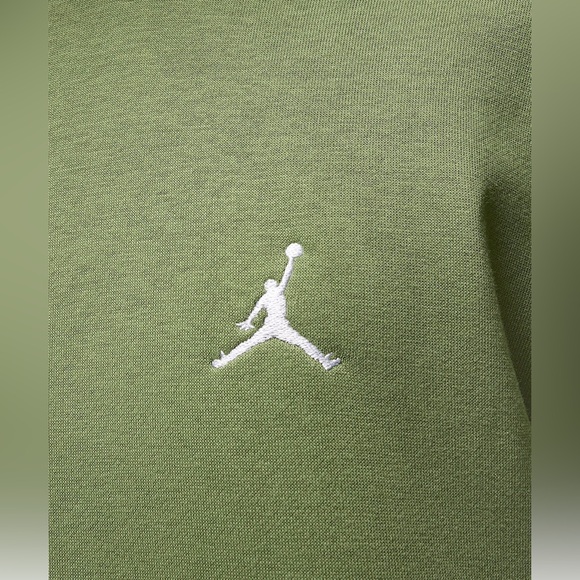 Nike Jordan Brooklyn Fleece Men's Crewneck Sweatshirt Size S Olive FJ7776-340 - Picture 6 of 7
